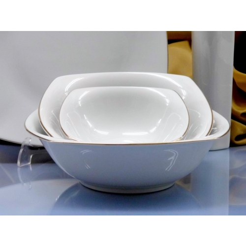 Salaterka kwadratowa 17 cm dek: 3603 Złota Linia AKCENT