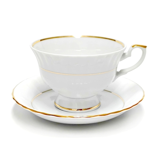 Filiżanka niska 220 ml ze spodkiem dek: 351 Złota Linia IWONA