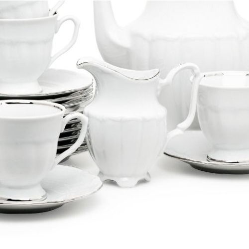 Serwis obiadowo-kawowy dla 12 osób / 96 części dek. G237 Platynowa Linia MARIA TERESA