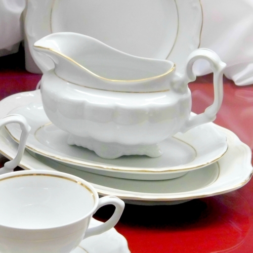 Serwis obiadowy dla 12 osób / 44 części dek. B014 Złota Linia MARIA TERESA