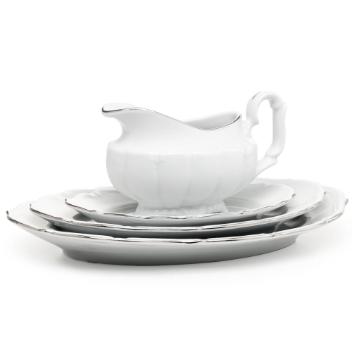 Serwis obiadowo-kawowy dla 12 osób / 96 części dek. G237 Platynowa Linia MARIA TERESA