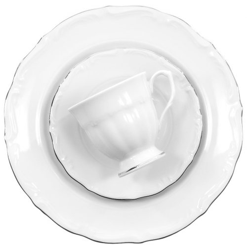 Serwis obiadowo-kawowy dla 12 osób / 96 części dek. G237 Platynowa Linia MARIA TERESA