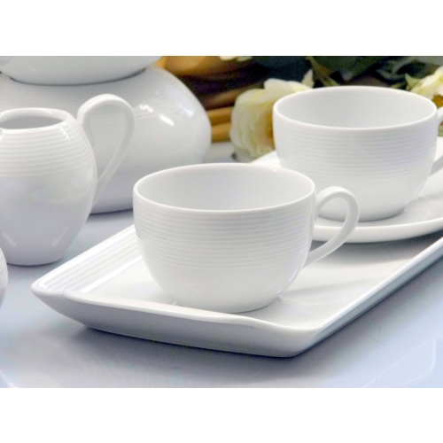 Taca prostokątna 36 cm dek: E755 Biała Linea YVETTE