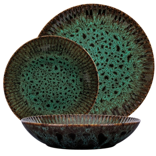 Komplet talerzy 4/12 dek: S010 Ceramika Stoneware JADE