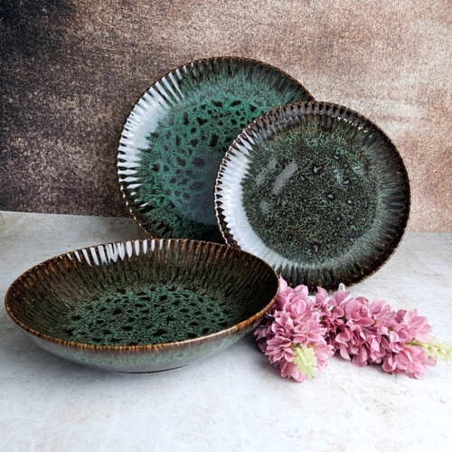 Komplet talerzy 4/12 dek: S010 Ceramika Stoneware JADE