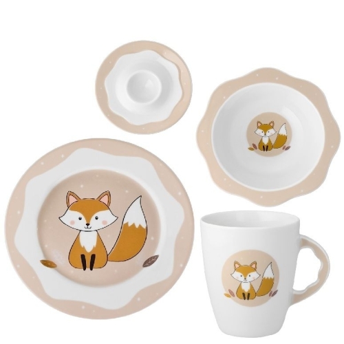 Zestaw śniadaniowy dla dziecka 1/4 dek: W047 Lisek CALINECZKA