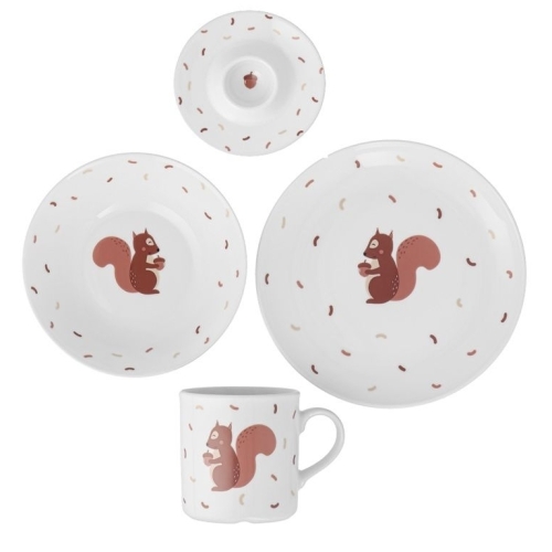 Zestaw śniadaniowy dla dziecka 1/4 dek: W050 Wiewiórka KUBUŚ