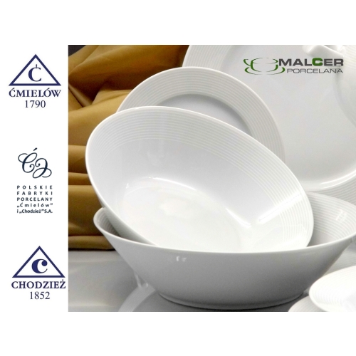 Salaterka okrągła 15 cm dek: E755 Biała Linea YVETTE