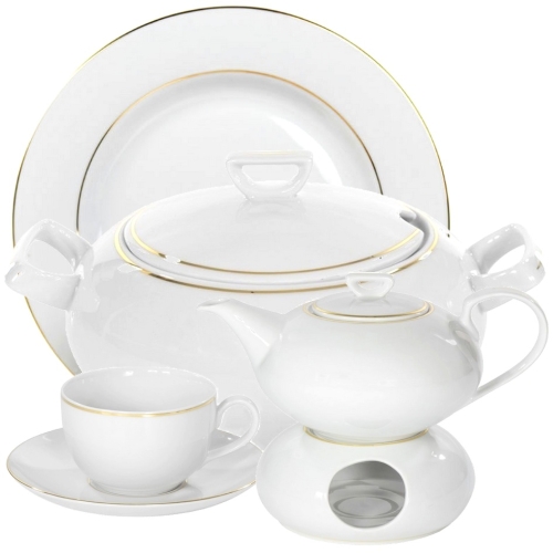 Serwis obiadowo-herbaciany dla 12 osób / 110 części dek: 3604 Złota Linia YVONNE